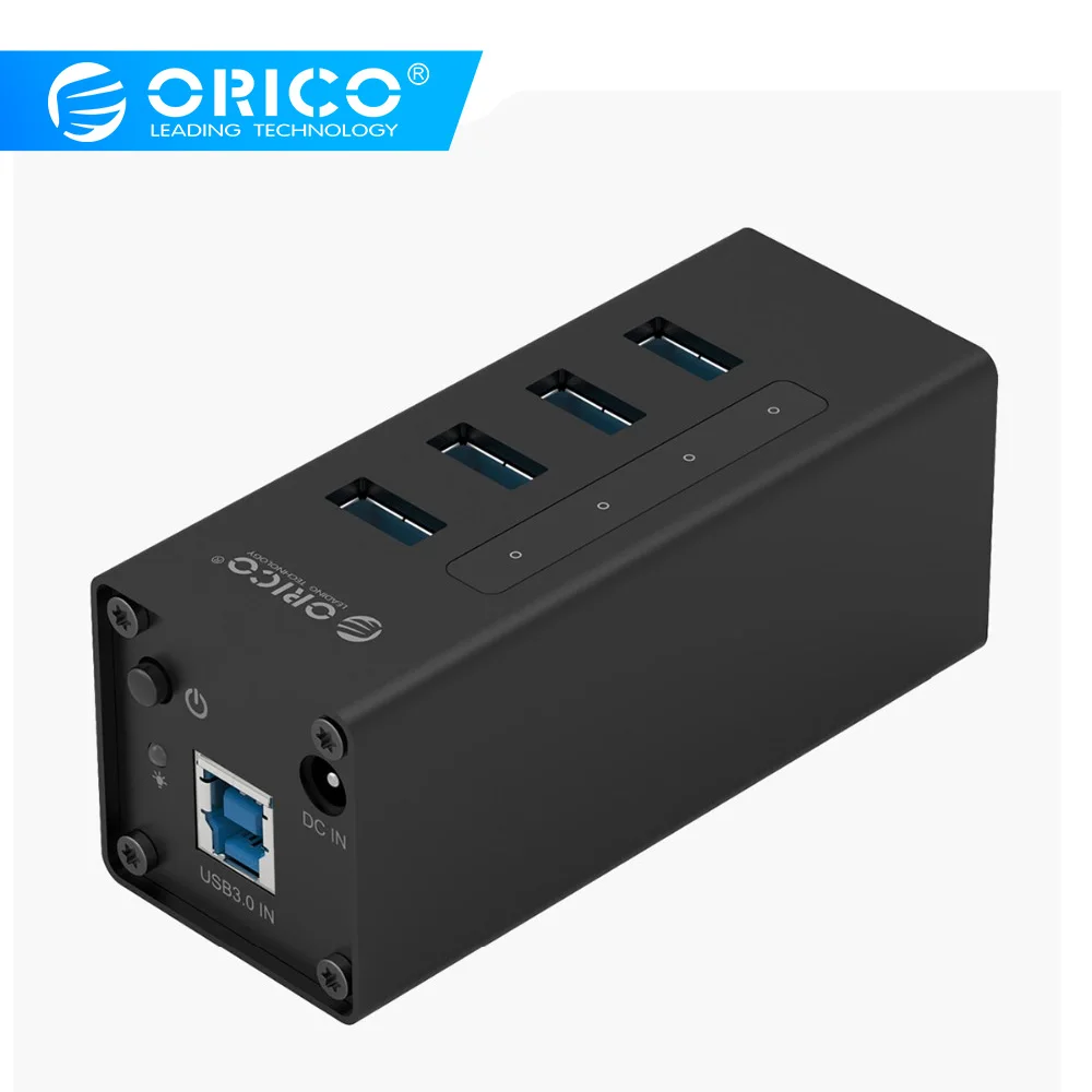 Концентратор ORICO USB алюминиевый 4 портовый концентратор 3 0 с блоком питания 12 В для