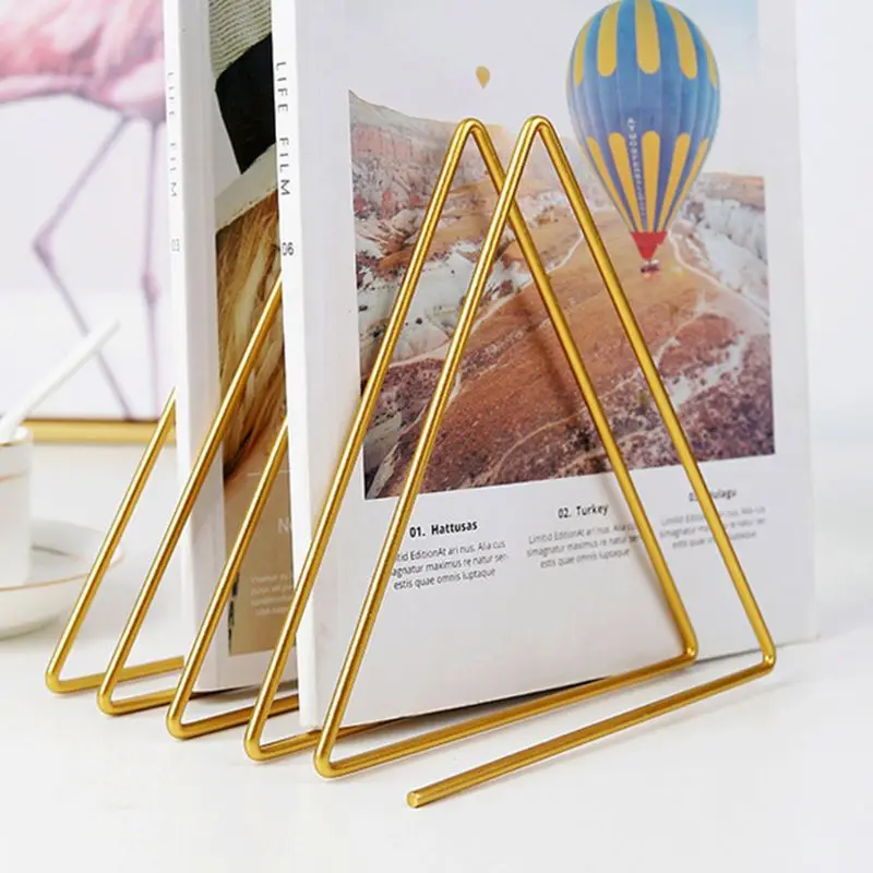 

Nordic Triangle Shape Simple Book Support Stand Desktop Storage Rack Shelf Home Decor Magazine Holder
