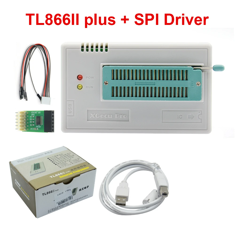 Новейший 100% оригинальный новый V10.08 TL866II Plus Универсальный программатор Minipro + SPI