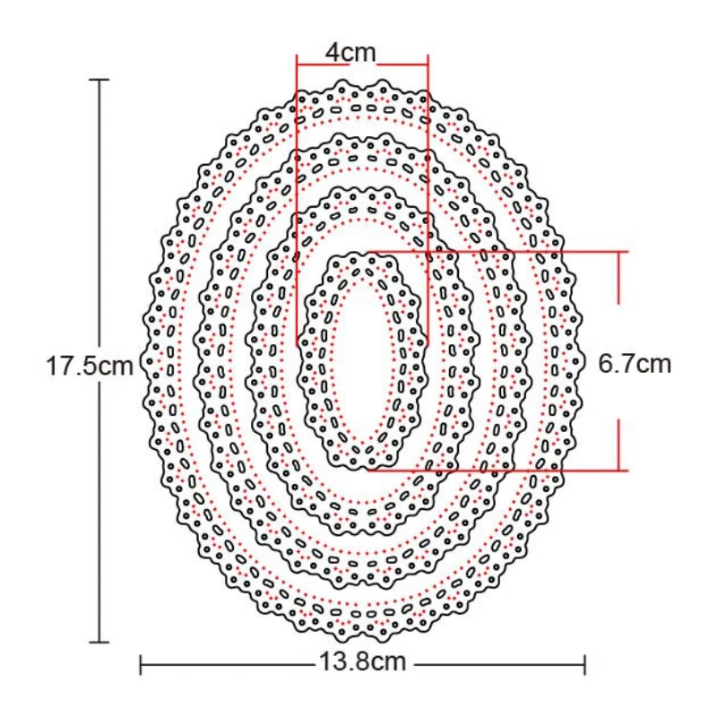 

3pcs/set Oval Circle Scallop Frame Dies cutting decorative Scrapbooking Steel Craft Die Cut create Stamp Embossing paper Card