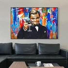 Настенная уличная Картина на холсте искусство волк Леонардо ДиКаприо празднование успеха постер Современная гостиная картины для украшения дома