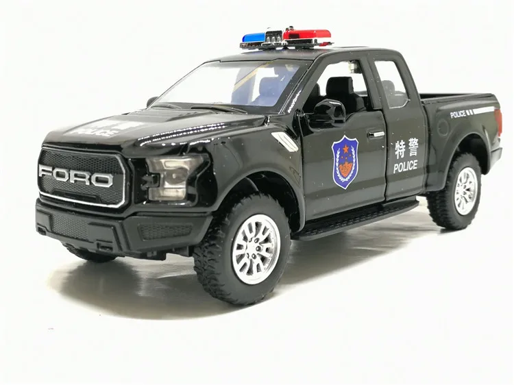 Black 2 Мини-Игрушечный Грузовик 1:32 модель игрушечного автомобиля для Ford F150 Raptor звуковой светильник автомобиль детские игрушки - Цвет: Black 2