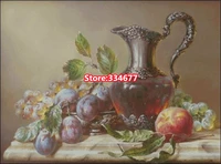 still life with peaches and plums fruit clear picture top quality cross stitch kit 14ct unprinted embroidered handmade art decor