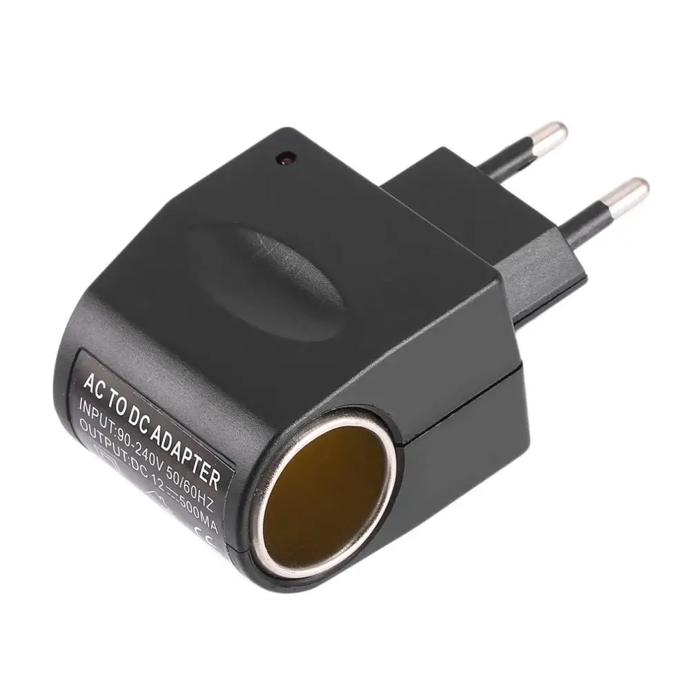 

12V 0.5A 6W EU Plug Hot Mini Car Cigarette Lighter Power Adapter AC 220V To DC Converter High Quality Automobile Accessories