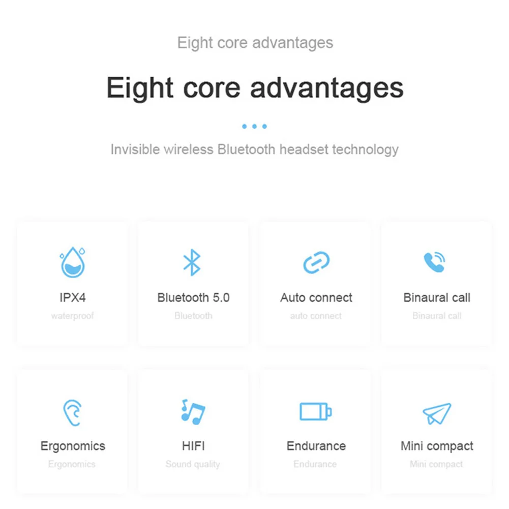 Bluetooth-наушники V5.0 TWS настоящие беспроводные наушники-вкладыши водонепроницаемые