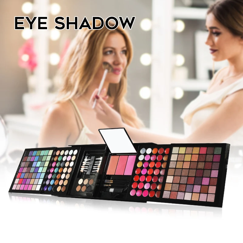 

177 Colors Professional Eye Shadow Combination With Mirror & Brush All In One Make Up Palette Set Facial Cosmetic Rp