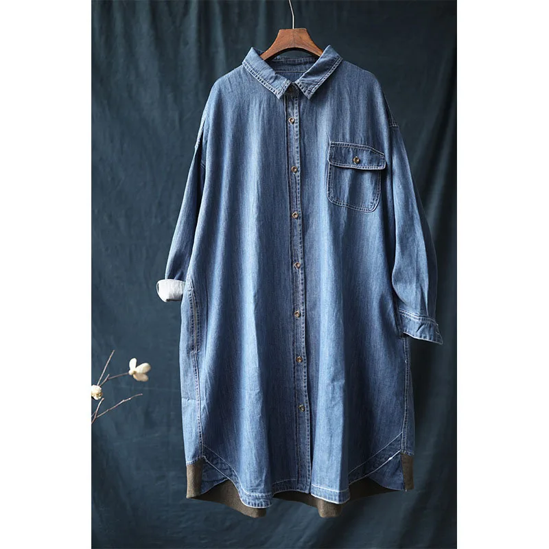 Однотонный желтый черный плащ женская джинсовая куртка с длинным рукавом