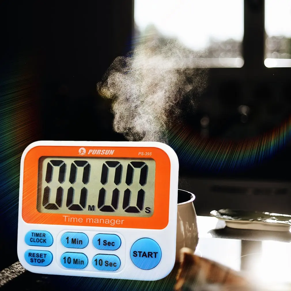 PS395 большой экран Таймер кухонный напоминание электронный таймер пластиковая