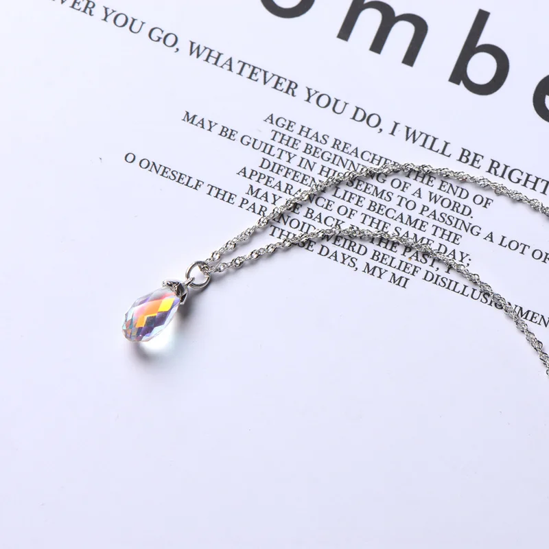 Стеклянный ювелирный костюм из трех предметов в форме капли подарочное ожерелье