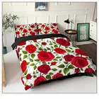 Новый комплект постельного белья с красными цветами на День святого Валентина Комплект постельного белья с цветочным принтом роз для пар спальные комплекты с пододеяльником Роскошные