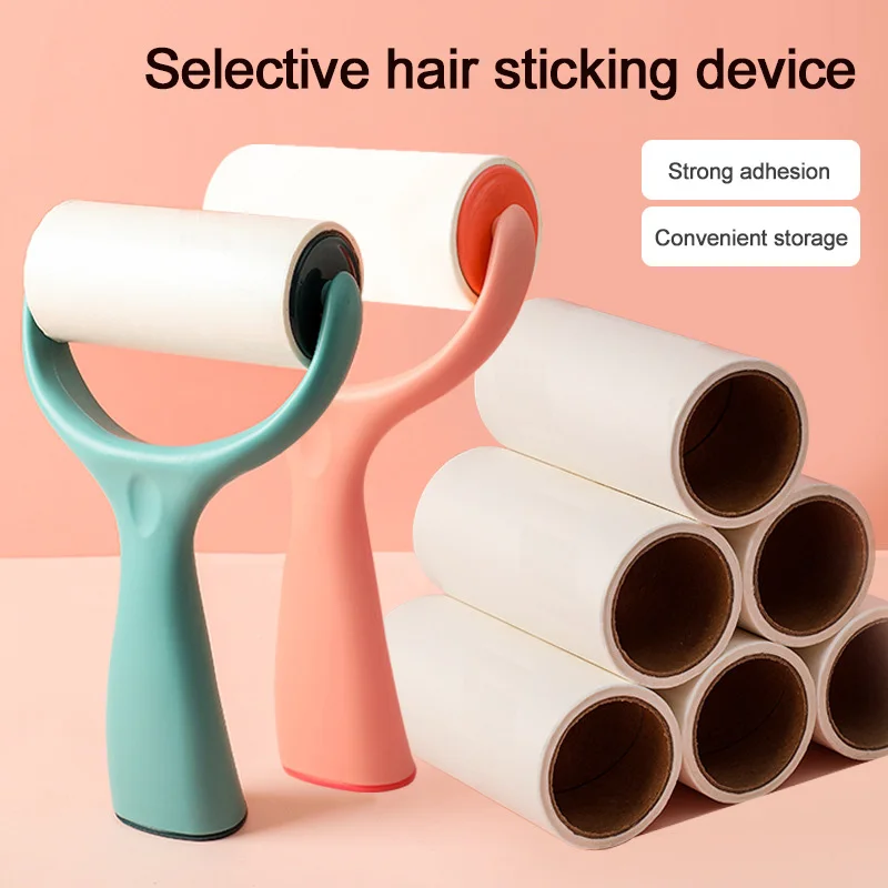 

High Quality 60 Sheets With Handle Brush Dust Remover Sticky Clothes Pet Dog Hair Fabric Fluff Roller Cleaner Accessories