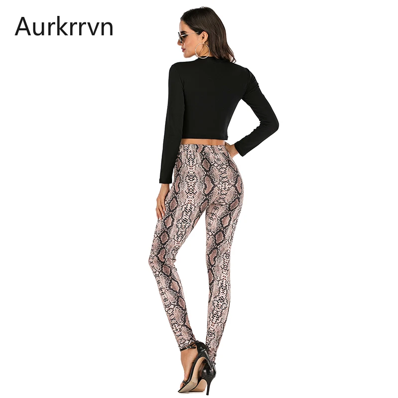 

Aurkrrvn Autumn Bodycon Women Leggings High Waist Leopard Print Pencil Pants Street Elestic Camouflage Long Pants Lady Trousers