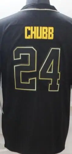 

Вышитая Американская футболка, Ник чубб Браунс, золотой выпуск, черная футболка