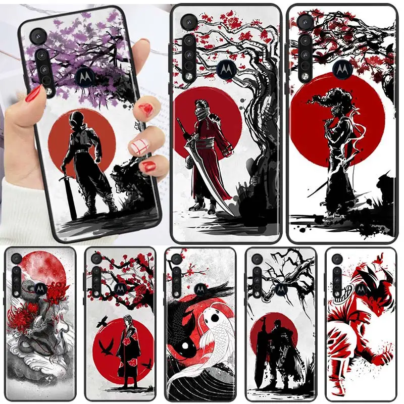 

Japanese Red Sun Anime For Motorola G9 G8 G Edge One E7 E6 S 2020 E6i Power Lite Marco Hyper Fusion Plus Play Phone Case
