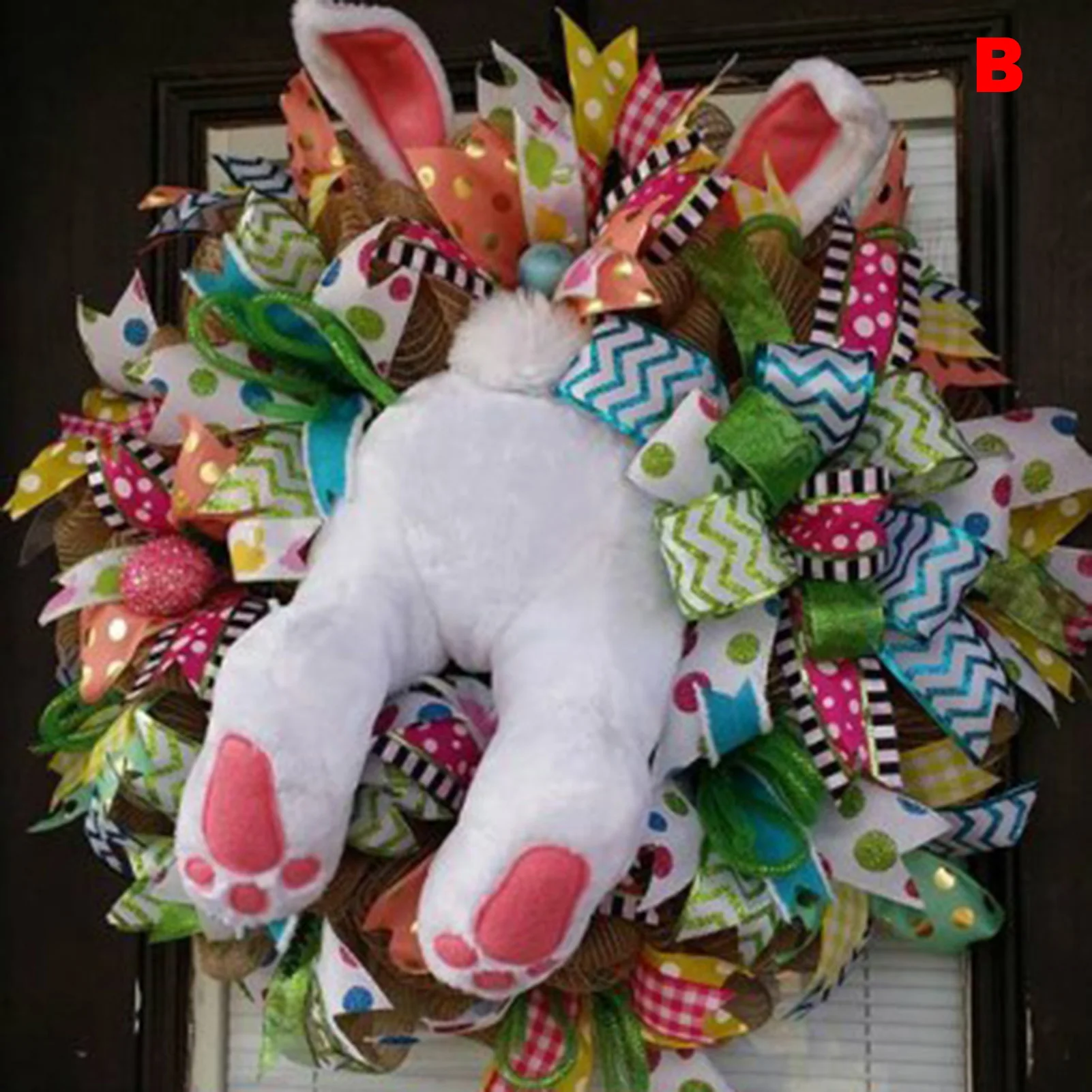 

Rabbit Scarecrow Wreath Wall Hanging Pendant Decorations for Easter Party Party & Holiday DIY Decorations WWO66
