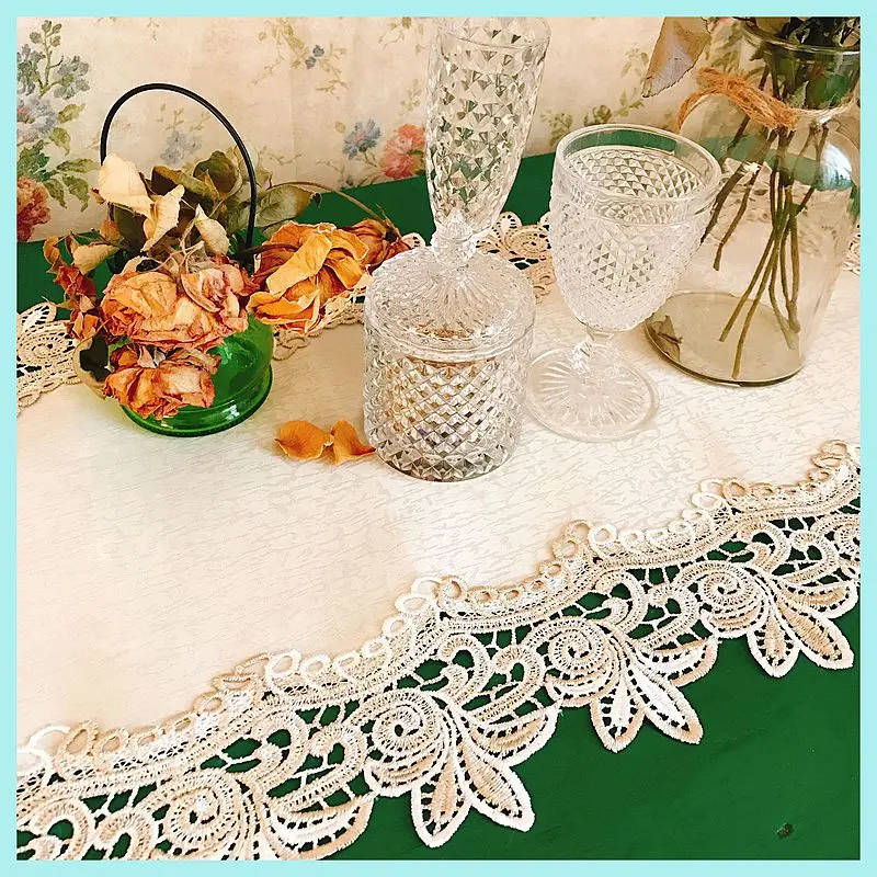 Европейские пасторальные тканевые кружевные выдалбливают столешница