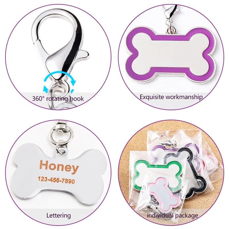 Бесплатная гравировка ошейник для собак и кошек аксессуары украшения ID