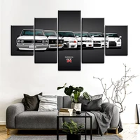 5 piece canvas wall nissa skyline gtr car poster home decoration living room picture bedroom image dining room mural