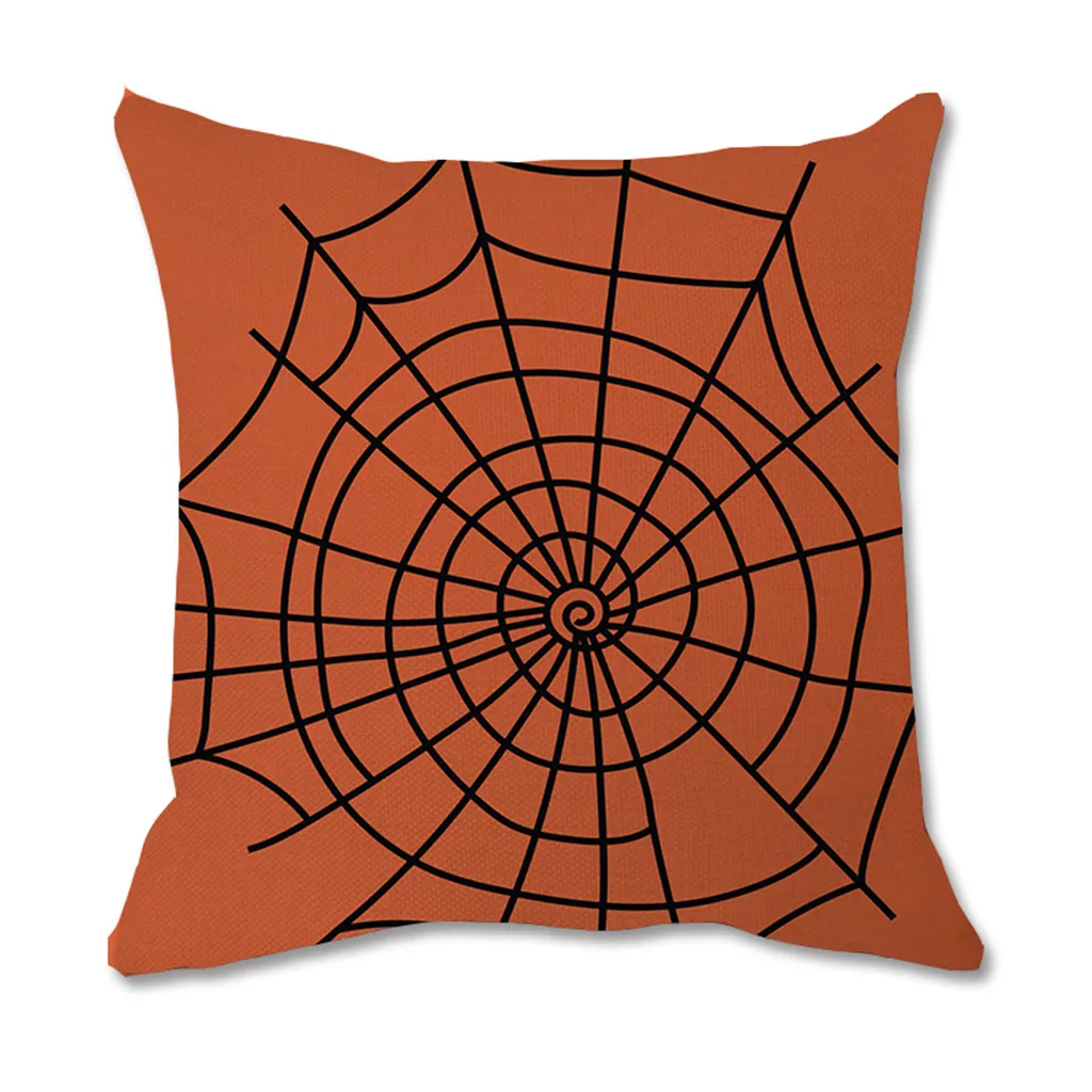 Декоративные наволочки для подушек на Хэллоуин из мягкого натурального льна с узором паутины паука для домашнего декора на диване 729 руб.
