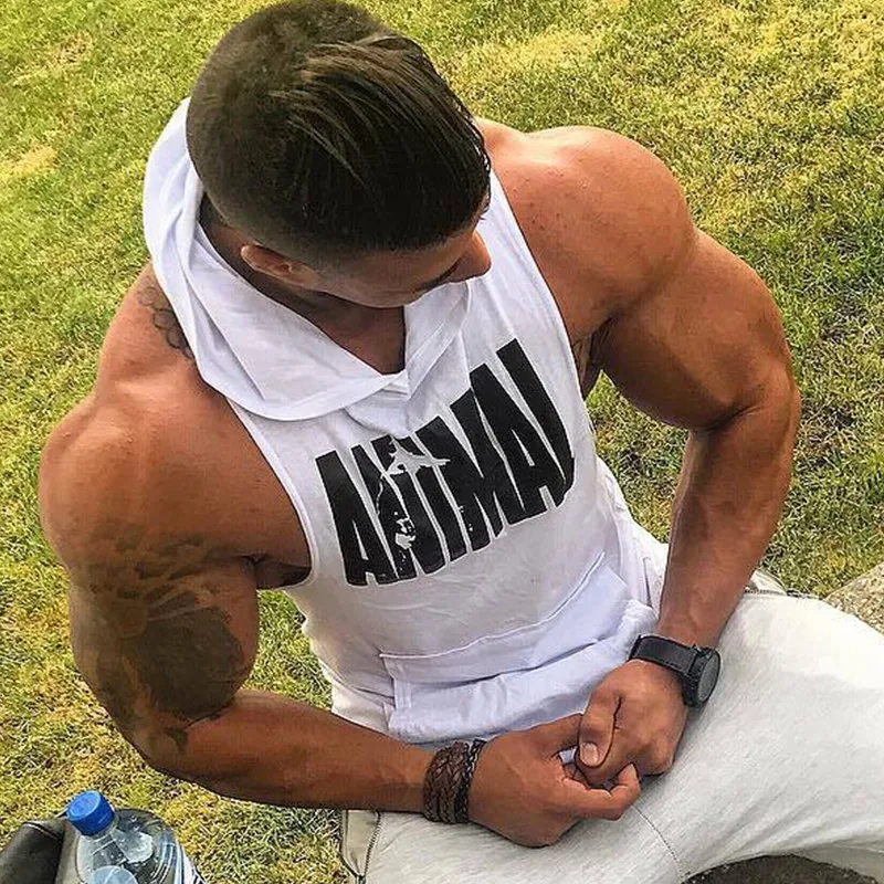 New fashion cotton sleeveless shirts tank top men Fitness shirt mens singlet Bodybuilding workout gym vest fitness | Мужская одежда