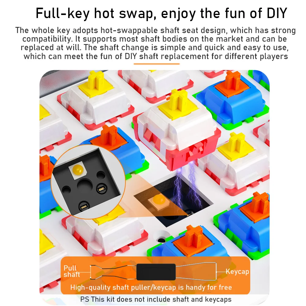 Проводная клавиатура с Bluetooth 2 4 ГГц 68 клавиш радужная подсветка |