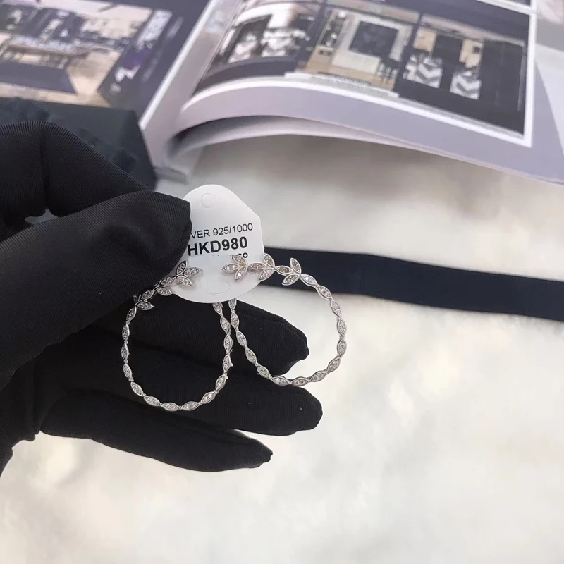 Модные очаровательные серьги из стерлингового серебра копия 1:1 серебряные