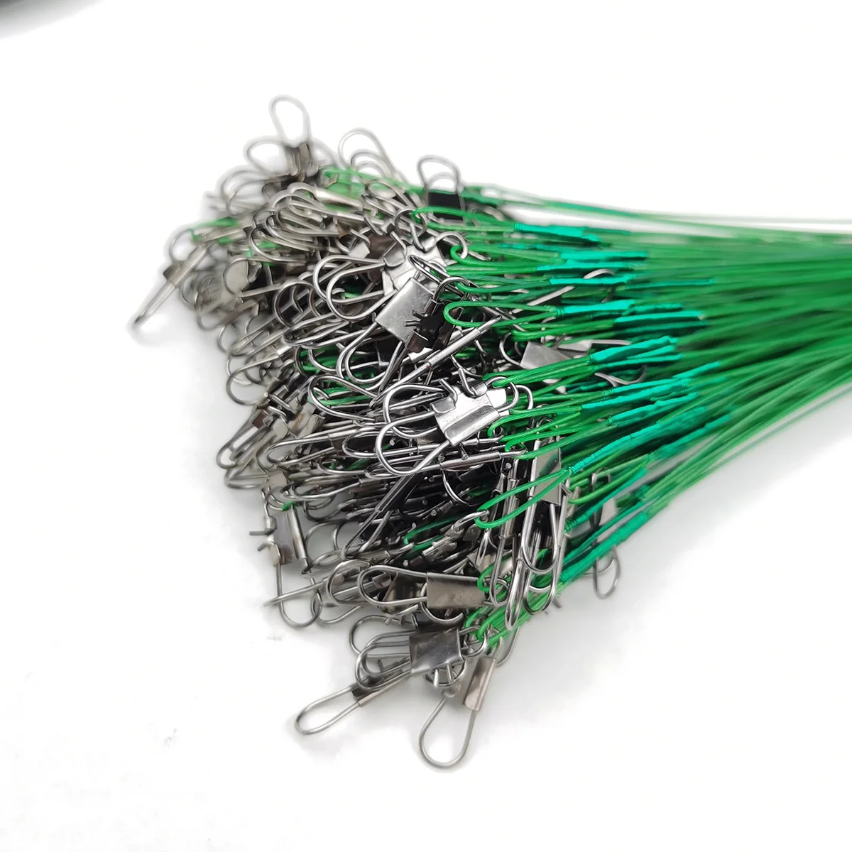 10/20/30PCS Fishing Leash Anti Bite Steel line Steel Wire Leader With Swivel Fishing Accessory Lead Core Leash Fishing Wire