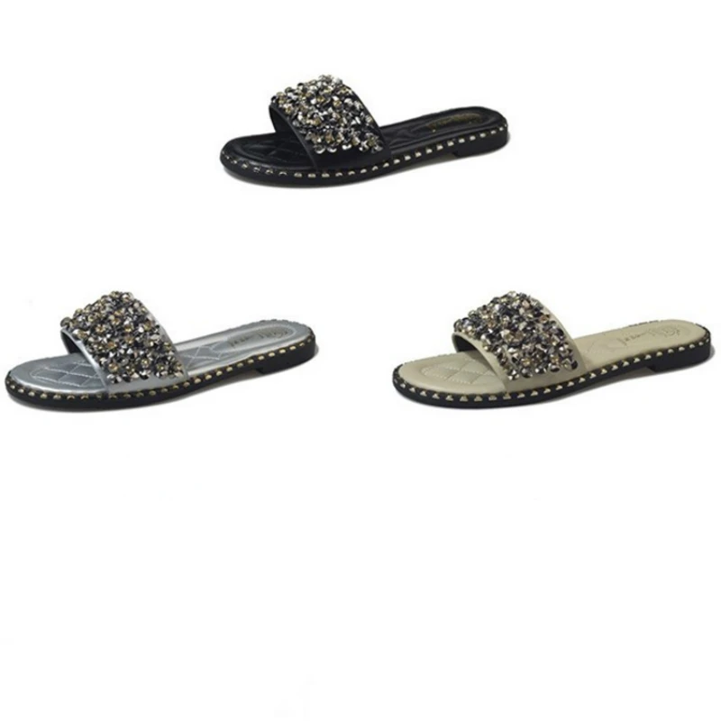 2019 летние женские шлепанцы Шлепанцы без задника с открытыми пальцами Туфли на