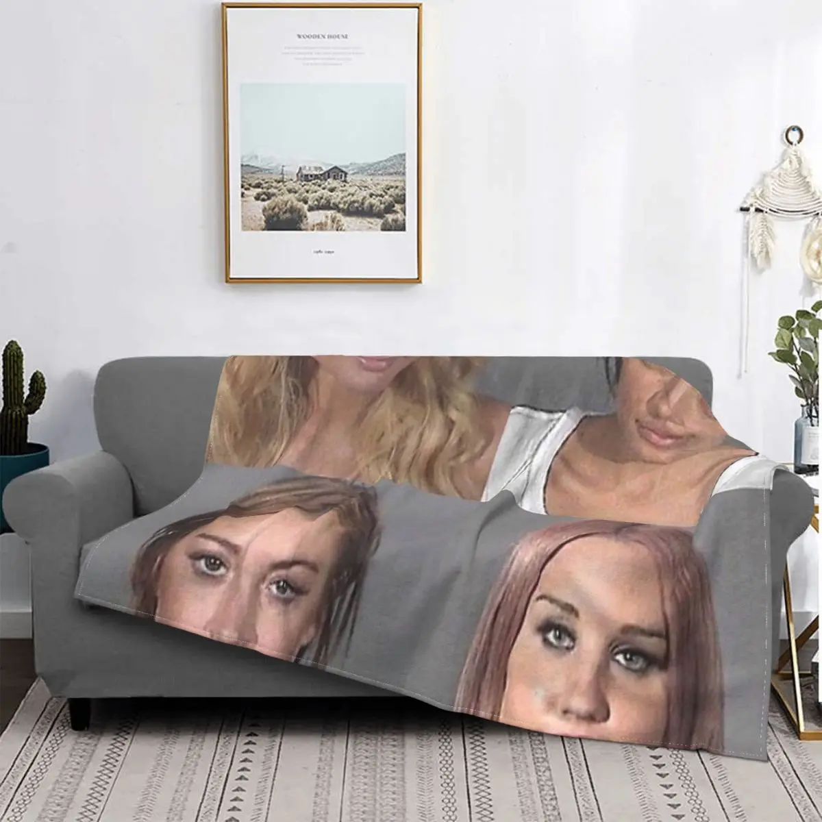 

Iconic manta de Mugshot, colcha a quadros para cama, sofha, manta de lana, edredones y colcha