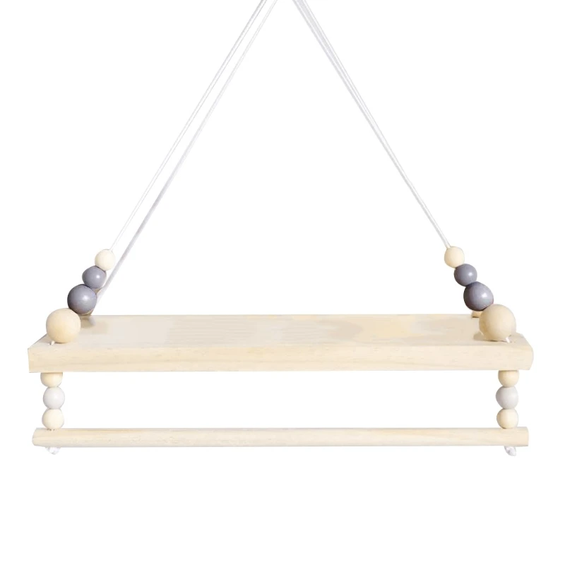 

Скандинавская деревянная настенная полка с вешалкой для одежды, демонстрация для детской комнаты