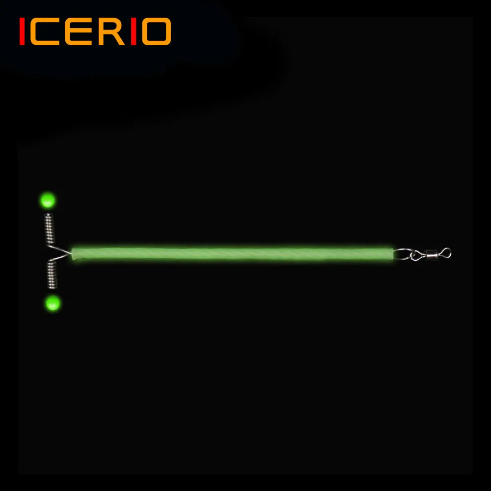 

ICERIO 20pcs T Shape Darkness Glowing Wire Crappie Rig Arms with Swivel Beads Fishing Rig Branch Dropper Terminal Tackle