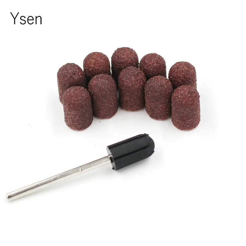 

7*13mm 10pcs/set Electric Nail Drill Accessories Sanding Bands Block Caps Rubber Mandrel Grip Manicure Pedicure Tools