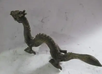 Изысканная китайская медная антикварная Статуя Дракона ручной работы|Статуи и