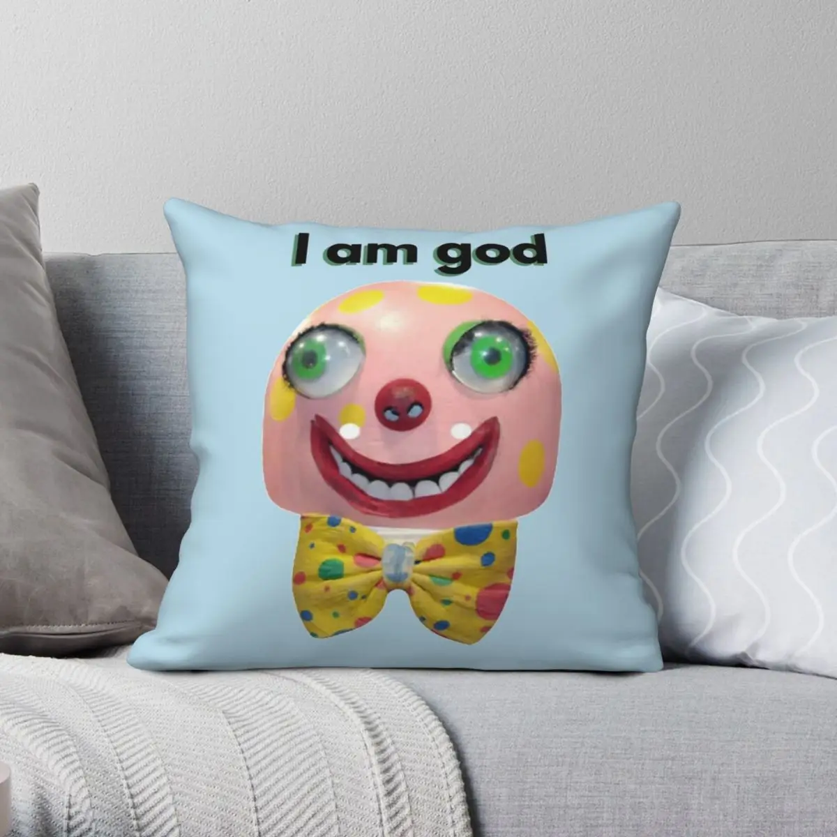 Квадратный чехол для подушки Mr Blobby Is God полиэстеровый льняной бархатный с принтом