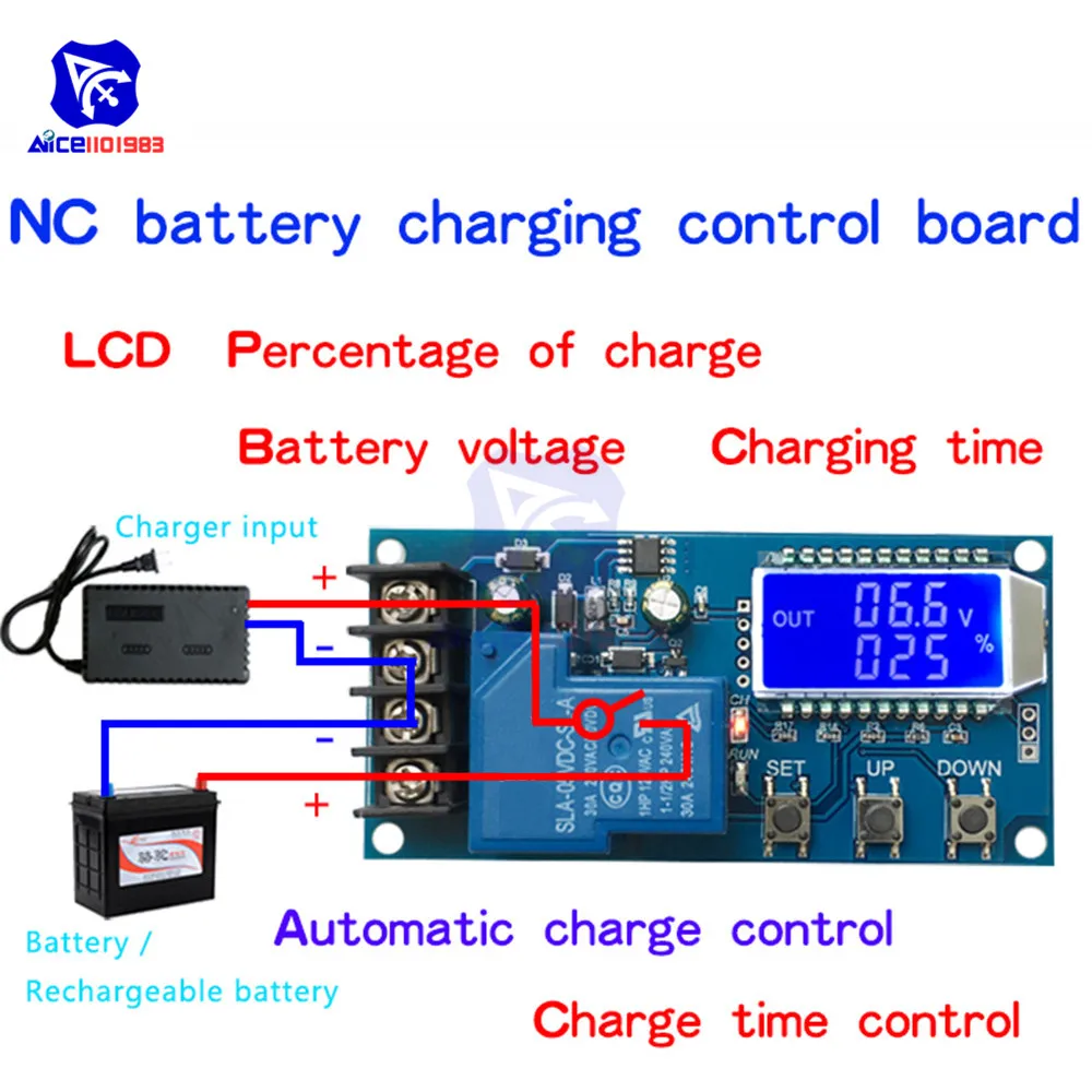 Diymore XY-L30A NC контроль зарядки аккумулятора модуль цифровой полное выключение питания защита от перезаряда переключатель 6-60 в с ЖК-дисплеем