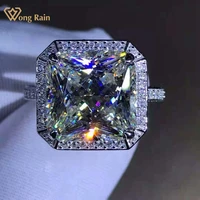 wong rain 925 sterling silver 6 ct princess cut d created moissanite gemstone anniversary rings customized rings fine jewelry