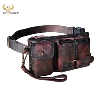 new trend genuine leather men fashion travel fanny waist belt bag chest pack sling clutch bag design 7 phone case male 8135