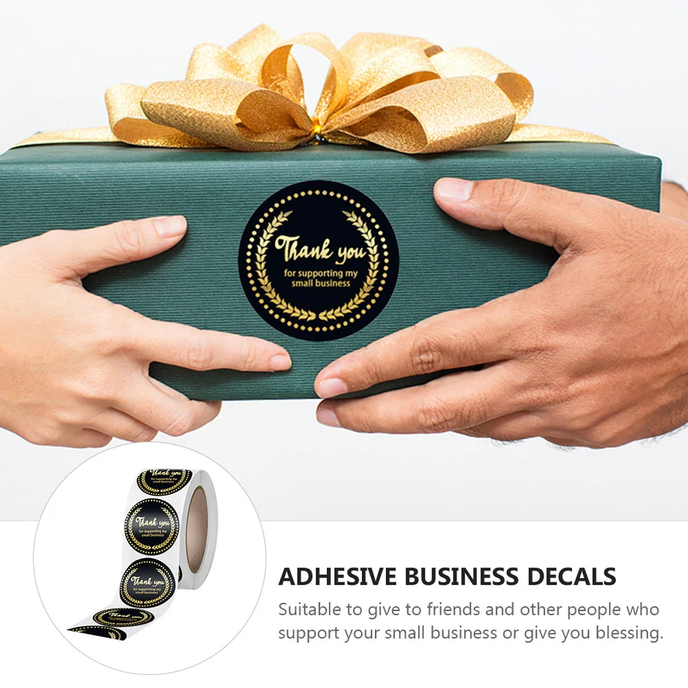 

1 Roll of 500Pcs Thank You Stickers Business Owner Thank You Stickers Decals