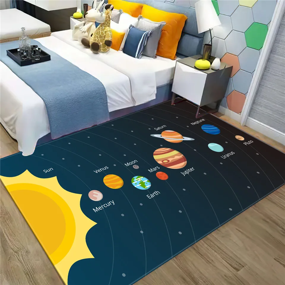 3D ковер на солнечной батарее для детской комнаты с планетами мальчика спальни