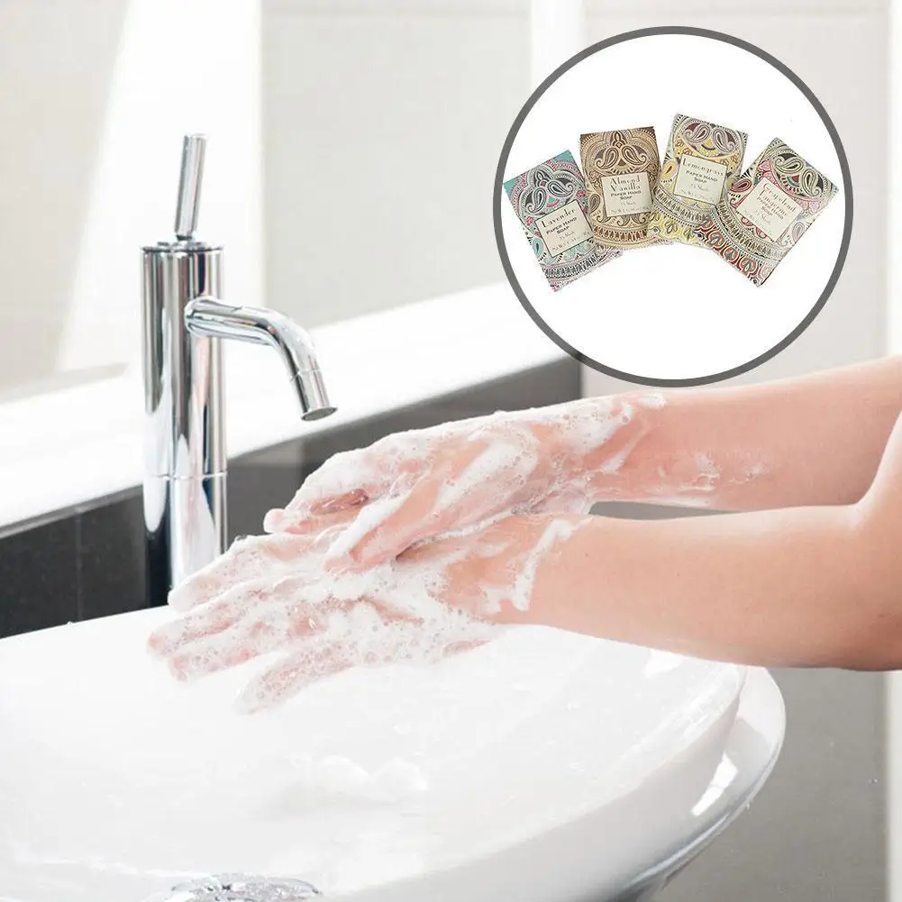 

Outdoor Travel Soap Paper Washing Hand Bath Clean 25pcs Disposable Boxe Cleaning Mini Soap Soap Portable Paper Tablets Soap G9O1