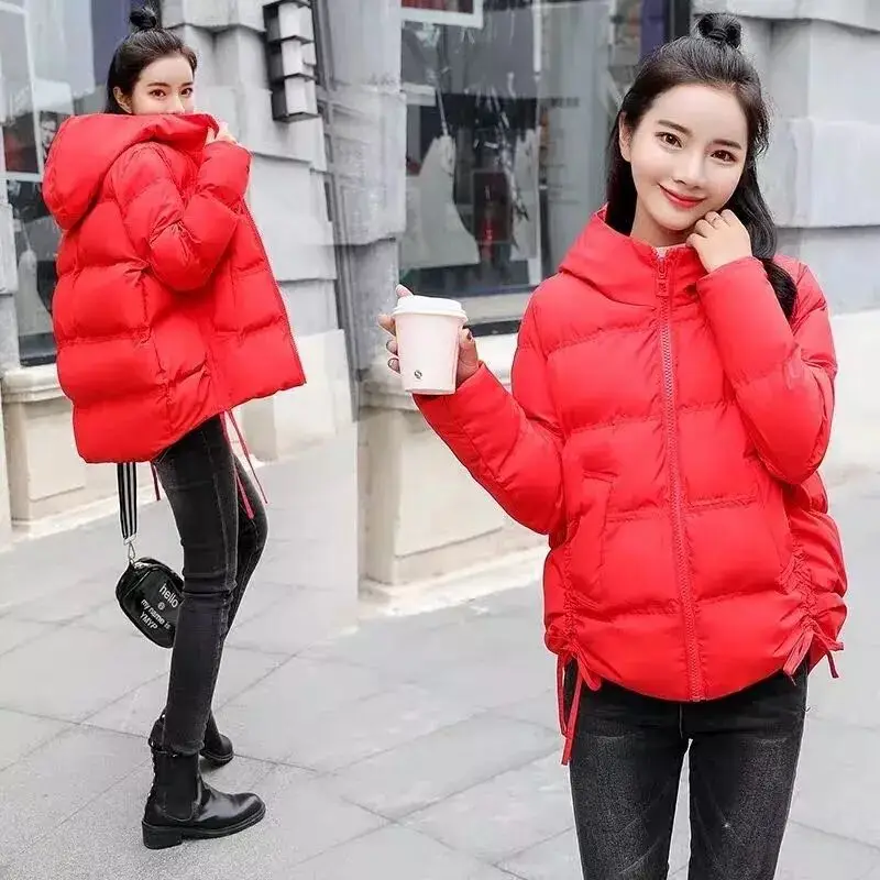 2021 New Women's Coats Parkas Winter Jacket Fashion Hooded Bread Service Jackets Thick Warm Cotton Padded Parka Female Outwear
