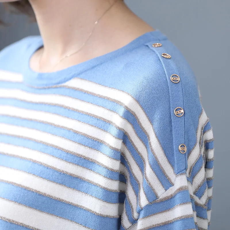 ASLTW Stripe Sweater Woman Autumn Winter Long Sleeve Pullovers Jumper Pull Femme High Quality O Neck Women's | Женская одежда