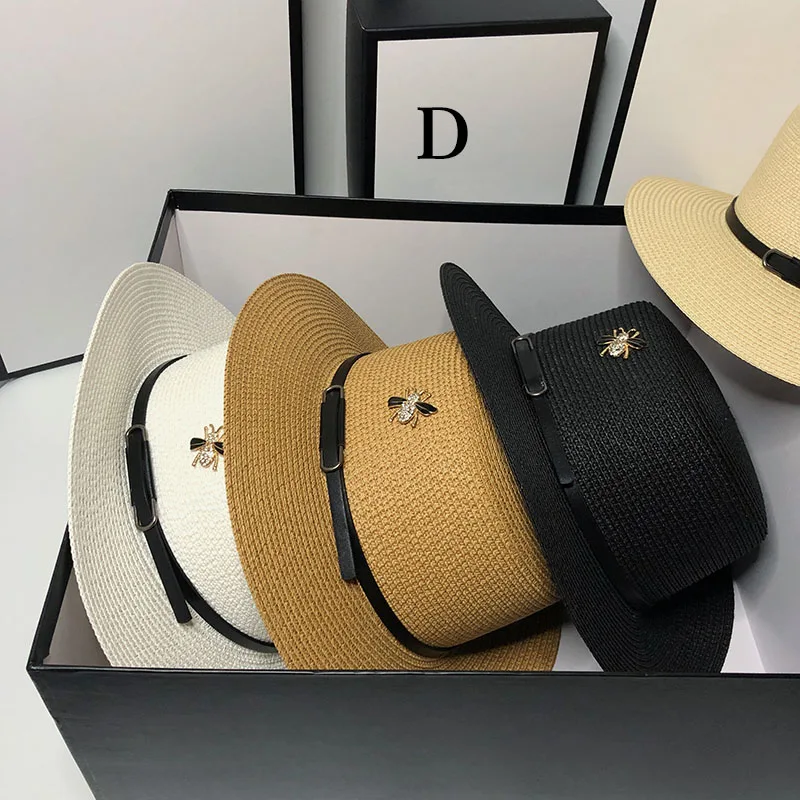 Шляпа плетеная женская Соломенная Панама от солнца в стиле ретро с плоским