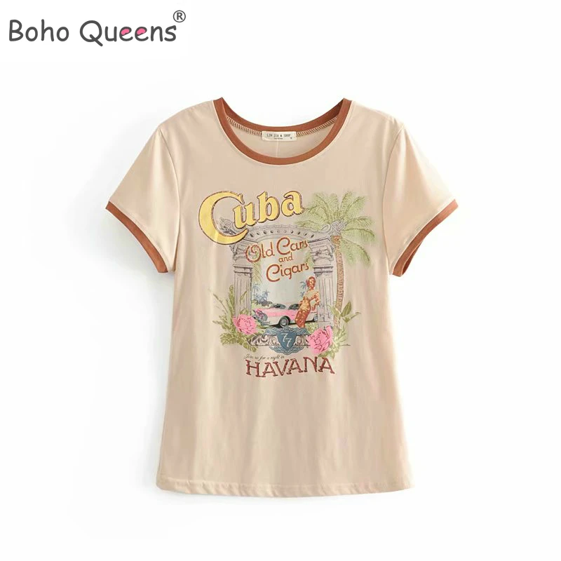 Boho королев для женщин с изображением новогодней елки и короткий рукав Футболка