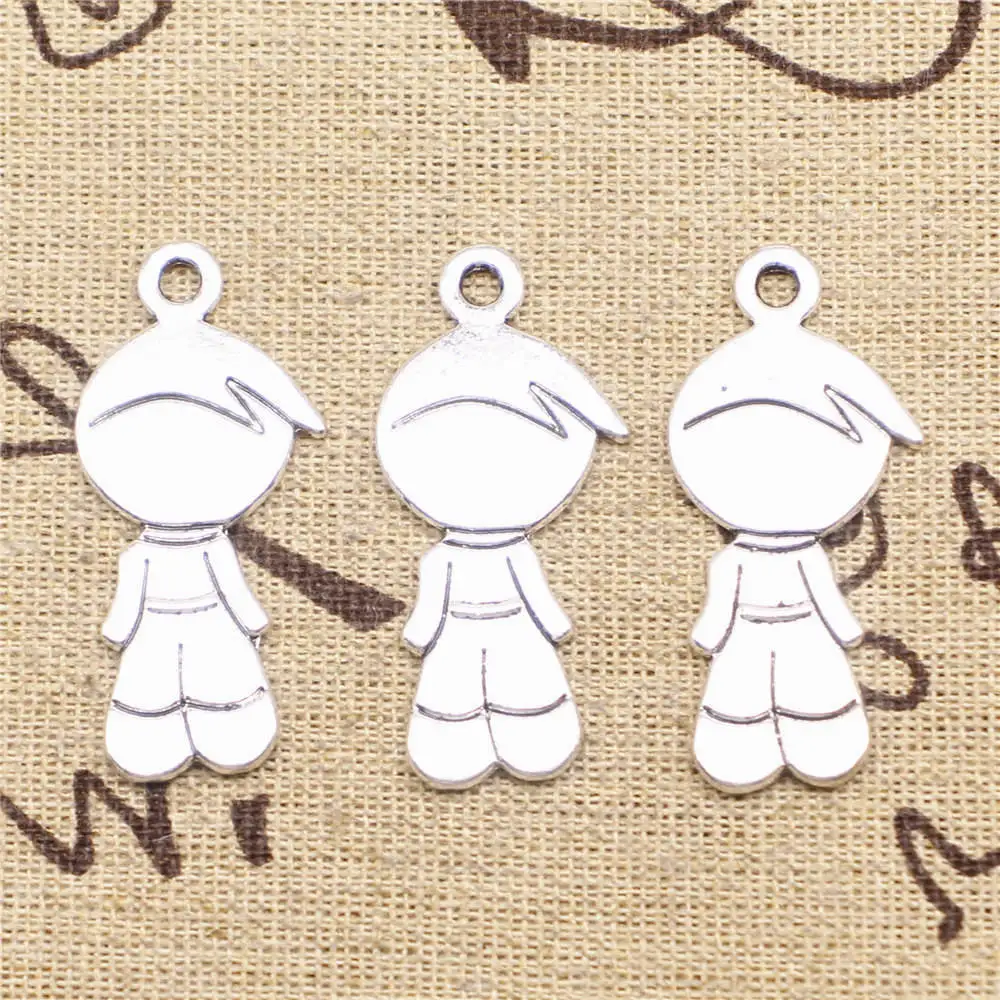 

Charms For Jewelry Making 40x18mm Boy Charms Antique Silver Color 3pcs