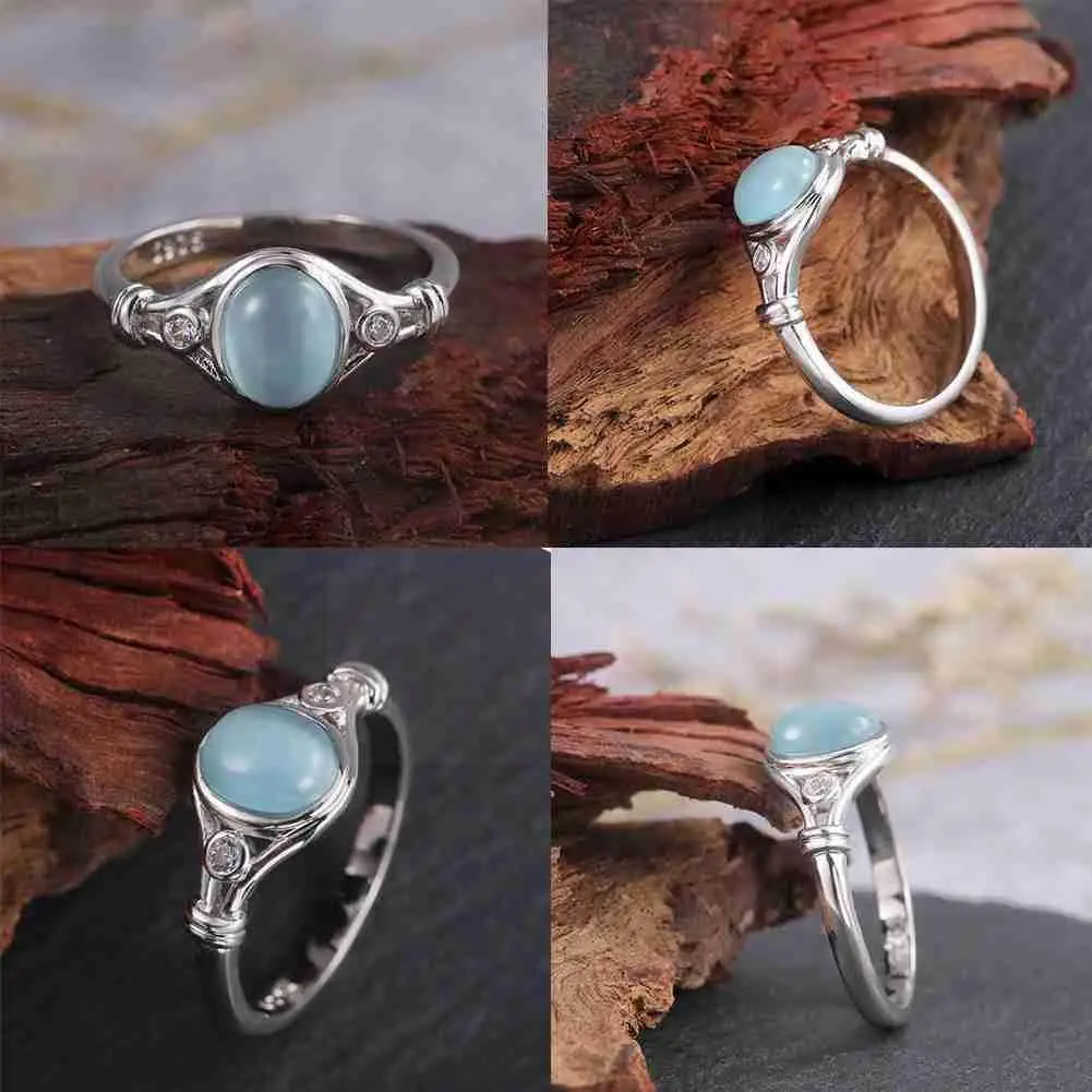 

Finger Rings Charm Moonstone Rings Victorian Style Round Female Ring Fashion Jewelry Gift For Wife Women Party D1m9