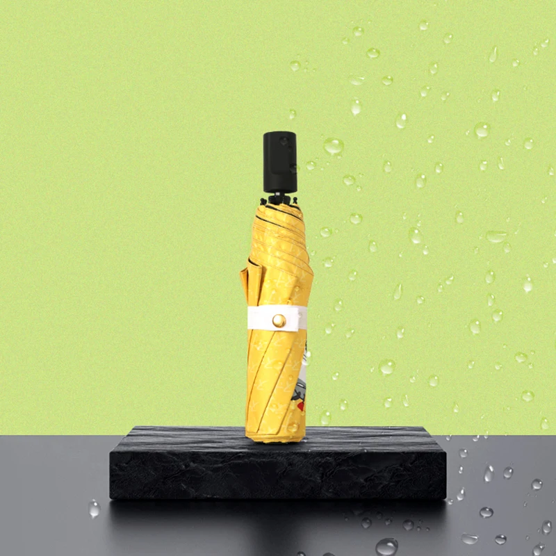 Летний солнцезащитный Зонт от дождя для женщин складной зонтик черный покрытие