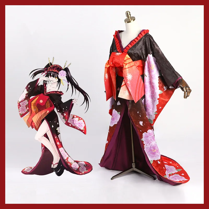 Косплей костюм кимоно токисаки Куруми свидание в прямом эфире| |