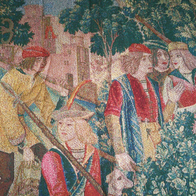Настенные украшения гобелены, "Единорог", Европейский Королевский гобелен, средневековый стиль, 100X100 см/140X140 см, GT-DJS0029
