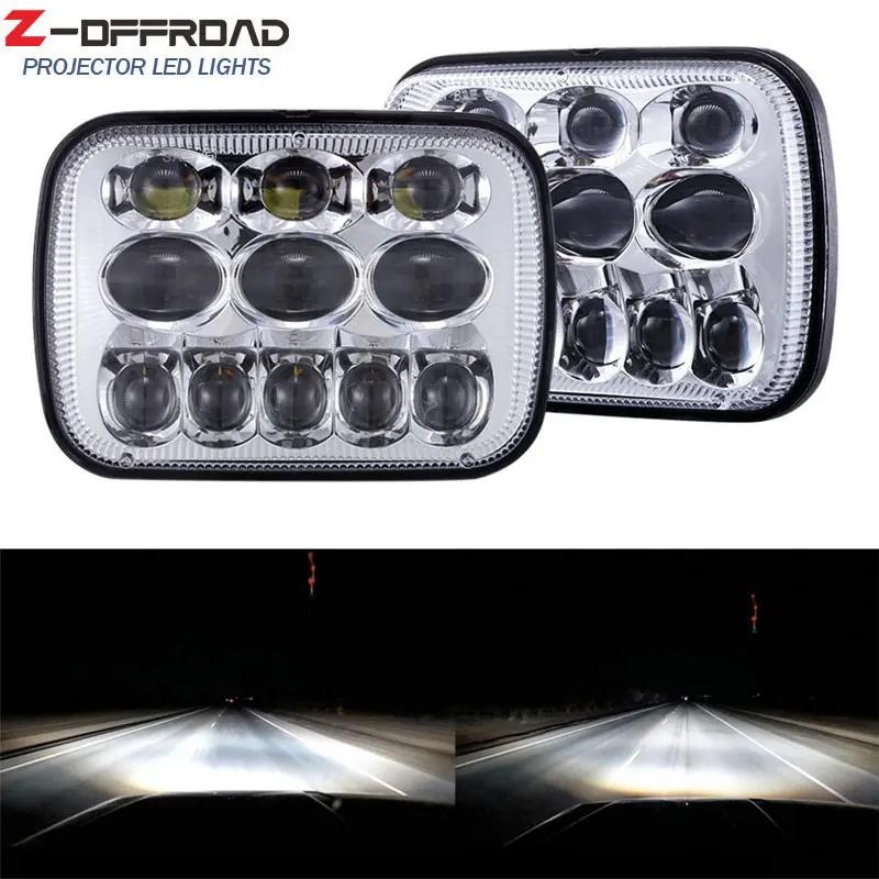 Прямоугольные фары 5x7 LED 12V 24V для Jeep Comanche MJ с 1986 по 1992 6x7 дюймов светодиодный
